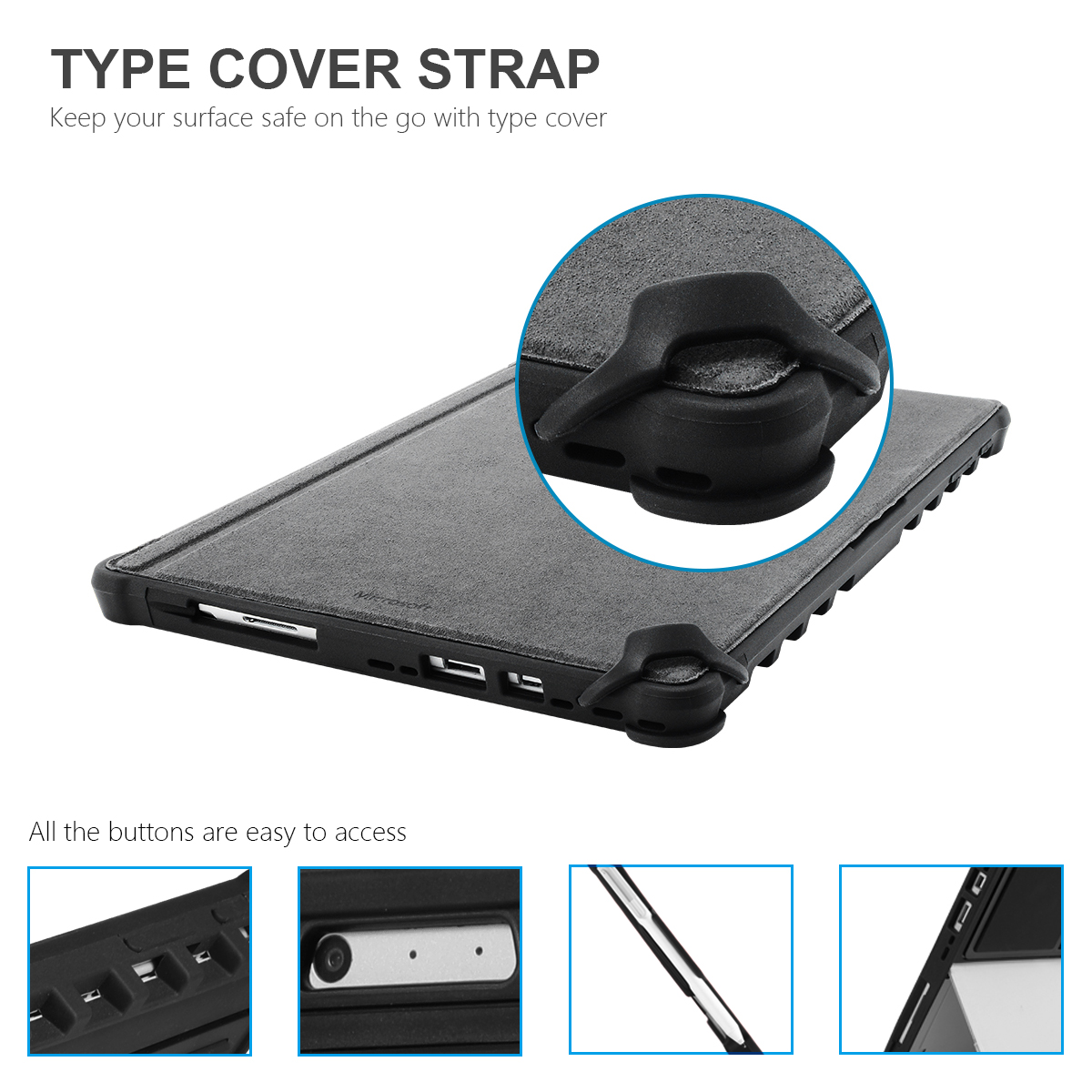 Shockproof Protective Cover Case for Microsoft Surface Pro 7/ Pro 6/ Pro 5/ Pro 4 with hand strap